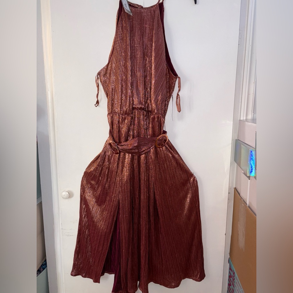 Elegant Metallic Maxi Dress